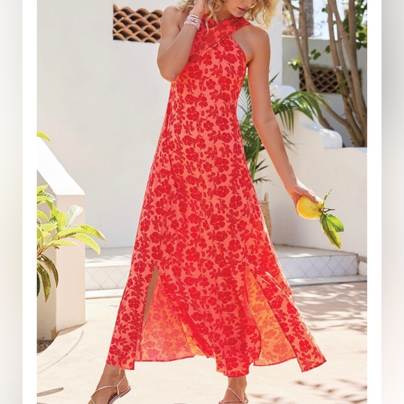 Dresses & Skirts - Soft surroundings Kalani Red Hibiscus Dress- XL (18)